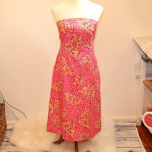 Lilly Pulitzer  strapless Butterfly Dress sz 6